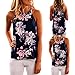 Inkach Women Sleeveless Flower Printed Tank Top Casual Blouse Vest T Shirt (S)