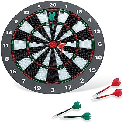 16 Inch Dartboard Dart Game Set with 6 Soft Rubber Tips Darts