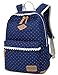 mygreen Casual Dot 14 Inch Laptop Backpacks Kawaii Girls Canvas Portable School Backpack Grey