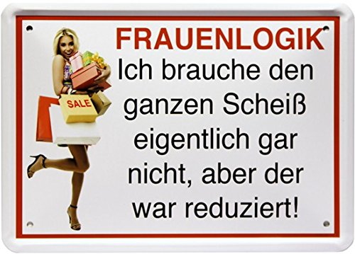 'Lady Logik... funny metal sign 15 x 21 cm [German Language] MJ 187