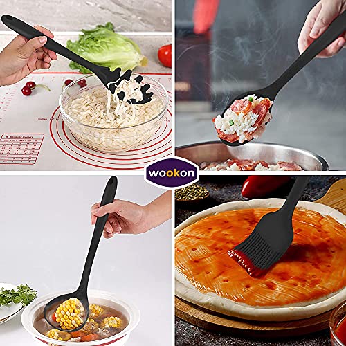 Silicone Cooking Utensils Set Heat Resistant With Stainless Steel Core