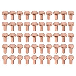 uxcell 100Pcs Copper Solid Rivets, 1/8" x