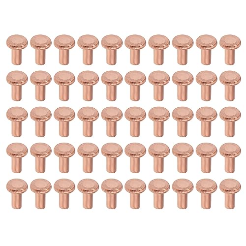 uxcell 100Pcs Copper Solid Rivets, 1/8" x