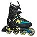 K2 Skate Men's Kinetic 80 Inline Skate, Black Green Yellow, 11