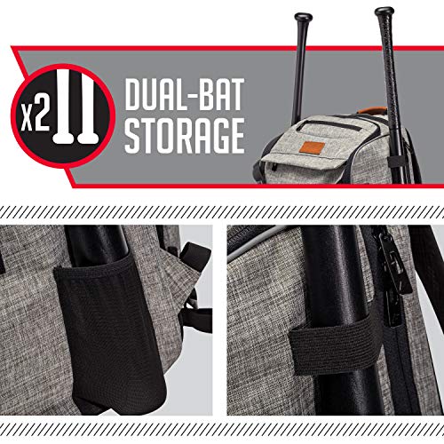 image for Franklin Sports MLB Traveler Plus Baseball Backpack - Baseball Bag or 