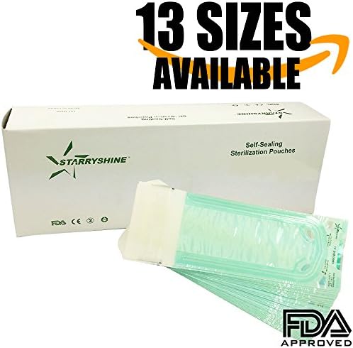 Self Seal Autoclave Sterilization Pouches | FDA Approved Sealing Bags In Many Sizes With Extra Top Notch For Facilitated Use | Store &amp; Sterilize Dental Tools, Medical Kits (5.25" x 7.5" (200/PK))