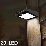 Brightest 30 LED Solar Lights, Mulcolor Waterproof Wireless Solar Powered PIR Motion Sensor Security Wall Light Lamp with Two Intelligent Modes for Garden, Patio and Pathway …
