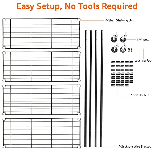 Amazon Basics 4Shelf Adjustable, Heavy Duty Storage Shelving Unit on 3
