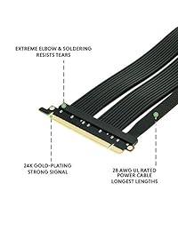 LINKUP Premium PCI-E 3.0 x16 Cable de elevación blindado [negro] alta velocidad Twinaxial PCI Express GPU Cable Extensión