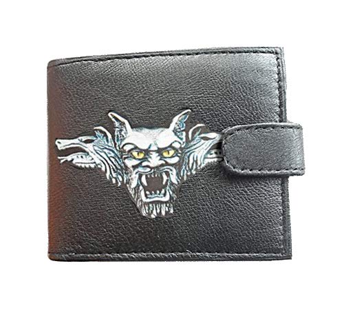 Stoneys Badges Dracula Vampire Wallet Anti RFID Theft Wallet Black Soft Leather Large Coin Pocket