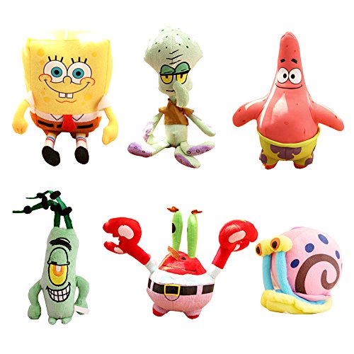 JAMOR Plush Toy Spongebob Plush Toy Doll Sucker Pendant Squidward Tentacles Gary the Snail Plankton Eugene H. Krabs (6)