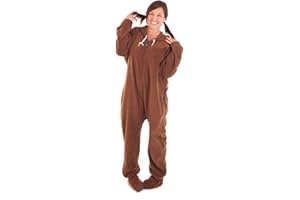 Forever Lazy Footed Adult Onesies, One-Piece Pajama Jumpsuits for Men and Women, Unisex. with Detachable Feet.