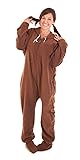 Forever Lazy Footed Adult Onesie - Lay Down Brown