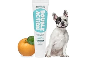 BREEZYTAIL Dentimal Double Action Enzymatic Pet Toothpaste for Dogs & Cats, with Pear Stone Cells to Clean Teeth, Remove Plaque & Tartar, Freshens Breath, Gum Care, Safe for Puppies and Kittens, 2 fl oz