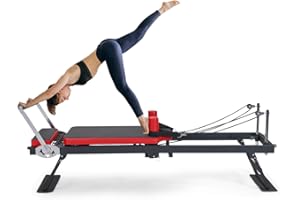 OUTMAX Foldable Pilates Reformer for Gym and Home Use, Adjustable Pilates Machine & Equipment with Springs and Cords, Jump Board, Full-Body Workout Suitable for Beginners & Advanced Users
