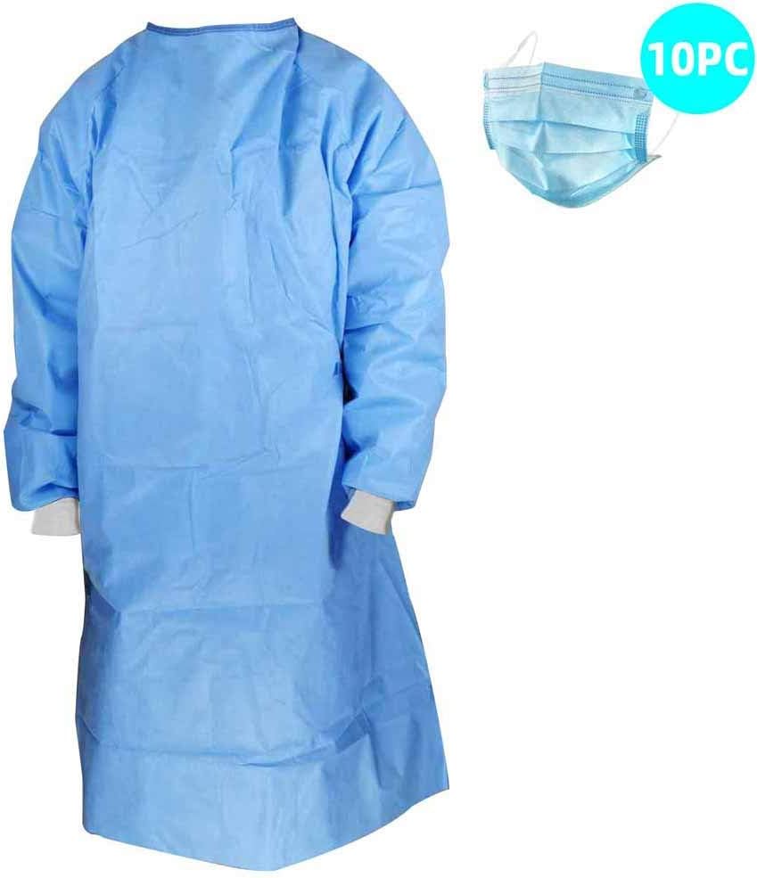 Medicare Surgical Gown Medical Isolation Gowns Protective Gowns with Long sleeves, Neck and Waist ties. Non-sterile examination gowns. Spunbonded Polypropylene.