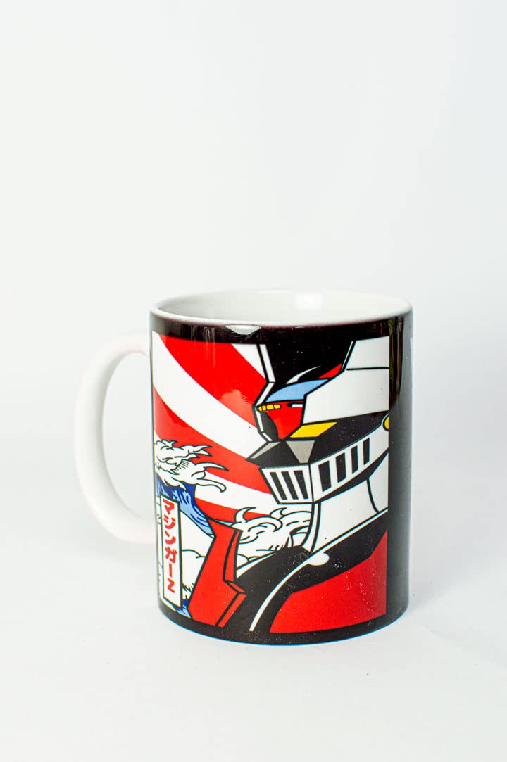 TusPersonalizables.com - Mazinger Z Mug + Keychain - Black - Flag - Microwave & Dishwasher Safe - Japanese Style - Hot Drinks - 1 Count