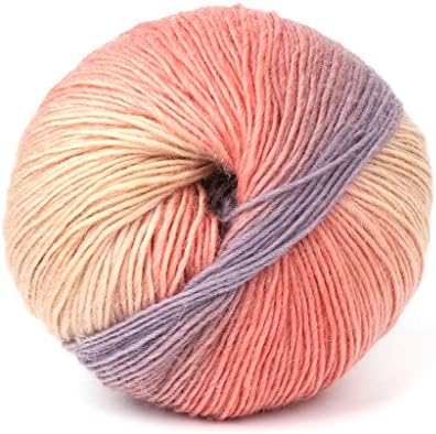 CUIGU Hand-Woven Rainbow Colorful Crochet Cashmere Wool Blend Yarn Knitting