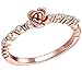 BOHG Jewelry Women's 18k Rose Gold Plated Cubic Zirconia CZ Flower Eternity Ring Engagement Wedding Band