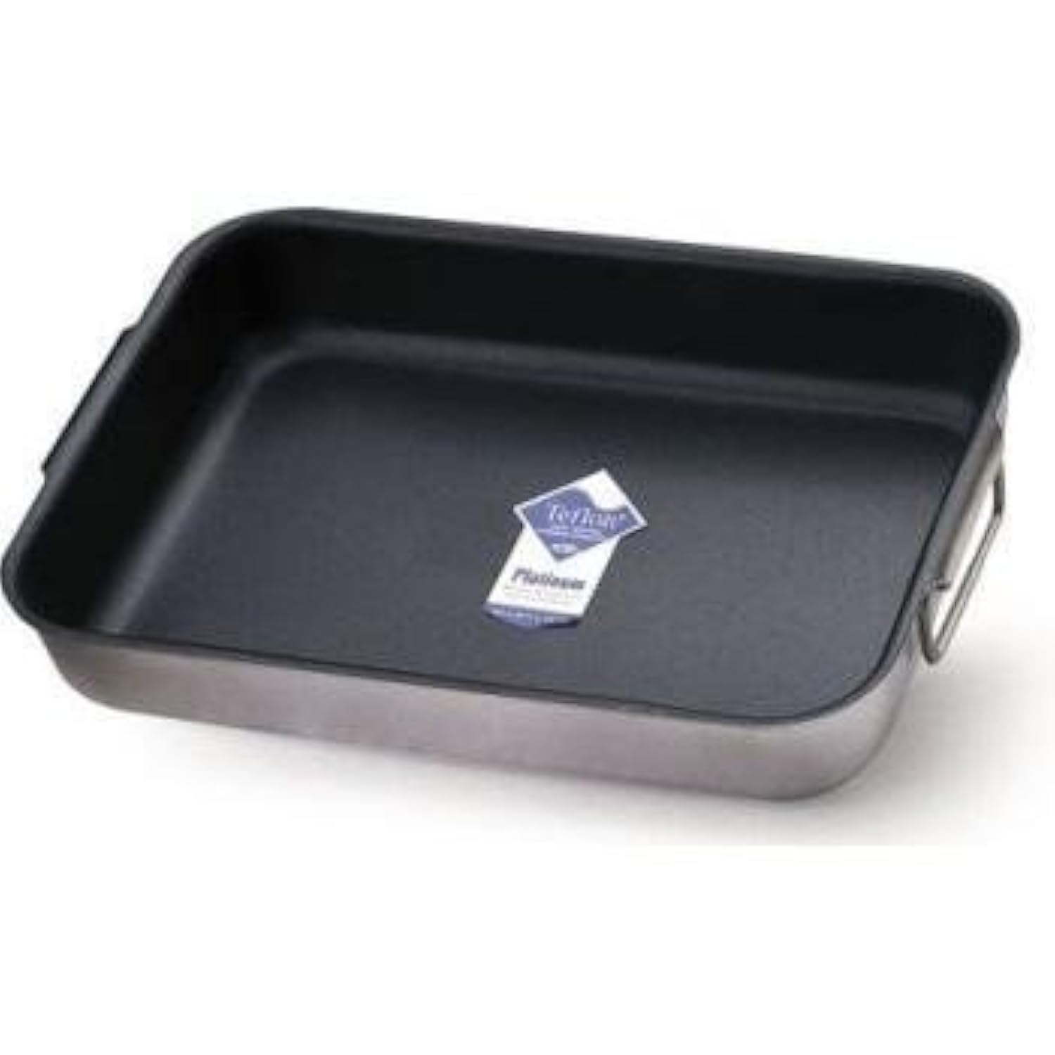 Pentole Agnelli Professional Aluminium Anti - Adherent 3 Mm. Rectangular Roasting Plate, 2 Folding Handles, Length 35 Cm. โ image 1