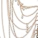 MJartoria Bikini Beach Crossover Harness Rhinestone Statement Necklace Body Chain Shoulder Jewelry (gold color)