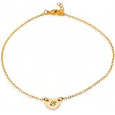 HotMixCold Couples Heart Initial Bracelet, Personalized Monogram Heart Bridesmaid Jewelry, Customized Mothers Bracelet