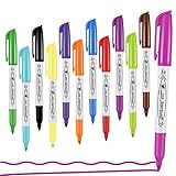 Affisure Permanent Markers Assorted Colors Set, 12