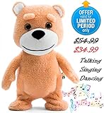 Naujova Teddy Bear - Dancing Talking Singing Stuffed Animal - Plush Interactive Toys - Lullaby Toy Baby Girl Boy - Cute Stuffed Animals Babies Toddlers Boys Girls - Kids Christmas Birthday Gifts