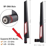 HighZer0 10dBi Dual Band Wi-Fi Antennas RP-SMA Male Black/Red 2 Pack 2.4/5GHz view 2
