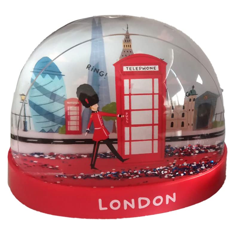 Puckator WB20 London Icons Red Telephone Box Medium Glitter Snow Storm