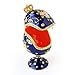 Apropos Hand-Painted Vintage Style Faberge Egg with Rich Enamel and Sparkling Rhinestones Jewelry Trinket Box (Royal Blue)