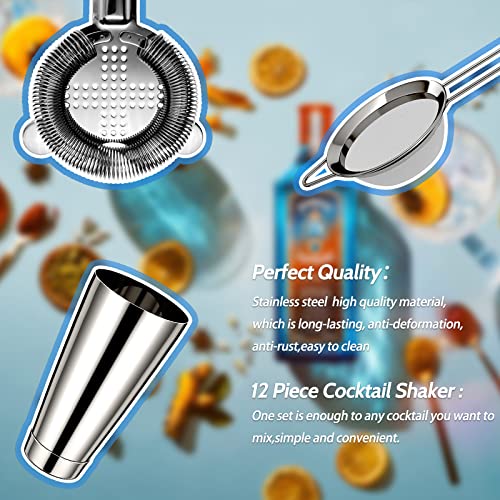 Cocktail Shaker Koviti 12 Piece Bartender Kit Stainless Steel