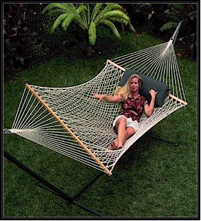 Palmetto-Sunny Daze Cotton Rope Hammock-Single Large