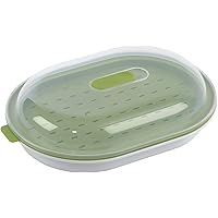GoodCook BPA-Free Plastic Microwave Vegetable and Fish Steamer, Green