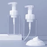 2 PCS-Foaming Soap Dispenser, Hand Soap Dispenser, Refillable Foam Liquid Hand Soap Empty Plastic Pump Bottle Container for Bathroom Vanities, Kitchen Sink, Hospital, Clinic（17 oz ） (Transparent)