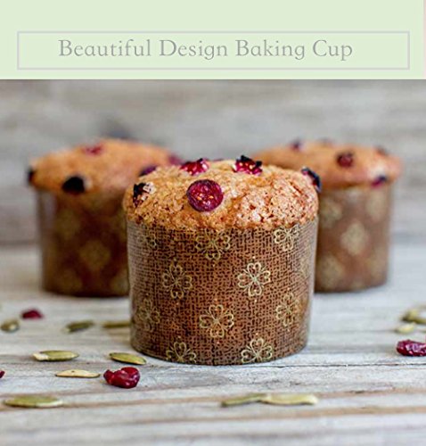 Paper Muffin Cupcake Mold, Disposable Baking Cup Panettone paper mold 25ct, non-stick paper All Natural FDA Approved, Providing a Beautiful Display for Serving Baked Goods (2-3/4 x 2â€)