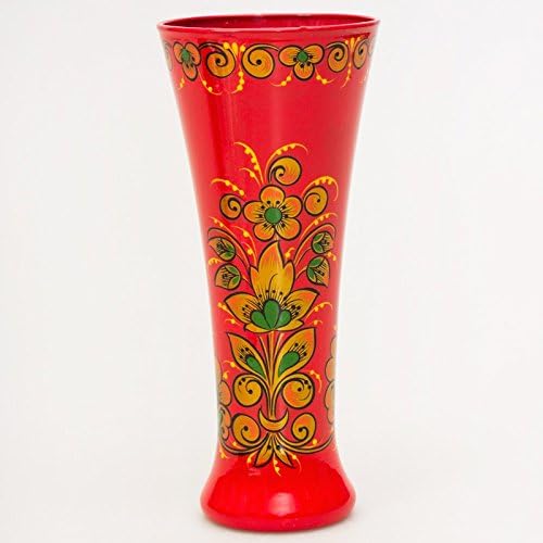 Khokhloma Glass Flower Vase
