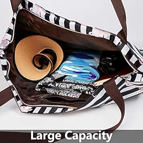 2 In 1 Foldable Large Waterproof Tote Bag with Zipper for Beach, Travel, Gym and Swim 51CvhfLwMoL