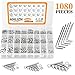 ANLIZN M2 M3 M4 Stainless Steel Hex Socket Head Cap Screws Nuts Set 1080pcs Assortment Kit with Storage Box, Six Hex Wrenches Included, Silver