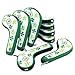 Craftsman Golf 9pcs (5,6,7,8,9,A,P,S,X) Clover Shamrock White Golf Iron Headcovers Head Cover Set Suitable for Right & Left Handed Zipper Closure for Taylormade Callaway Ping Etc. (Green Clover)