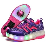 Zcoins Women Men Girls Boys Unisex LED Skate Shoes with Single/Dual Wheels Sneakers