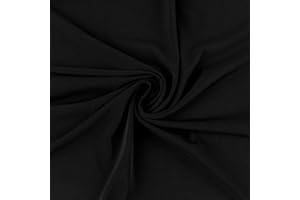 Texco Inc Solid 4-Way Stretch Venezia Polyester Spandex, DIY Projects, Apparel Fabric, Black 1 Yard