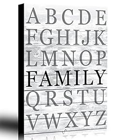 Family is Inside Vintage Alphabet - Strong Graphic Lettering on Wood Background - Canvas Art Home Art - 12x18 inches