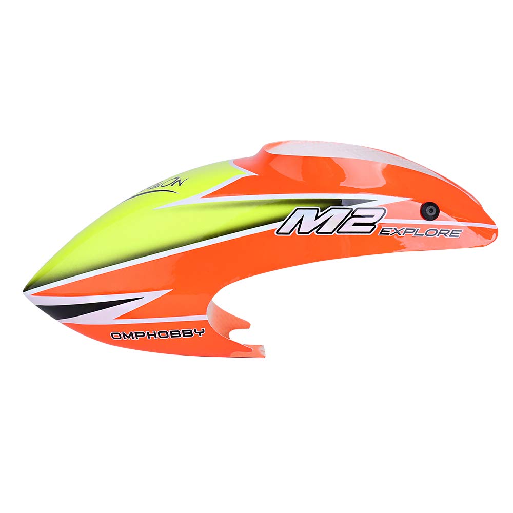 OMPHOBBY M2 Helicopter Parts Canopy Set-Orange-Exp OSHM2103 Original Replacement for OMP HOBBY M2 Explore/M2 V2 RC Helicopters Accessories Spare Part