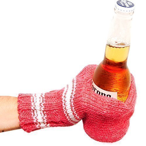 Suzy Kuzy Beer Mitt (OFFICIAL) - Knit Beer Mitt :: Red / White