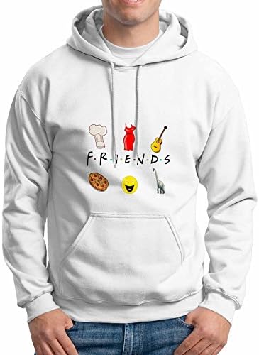 Friends Characters Tv Show Unisex Hoodie White Size S