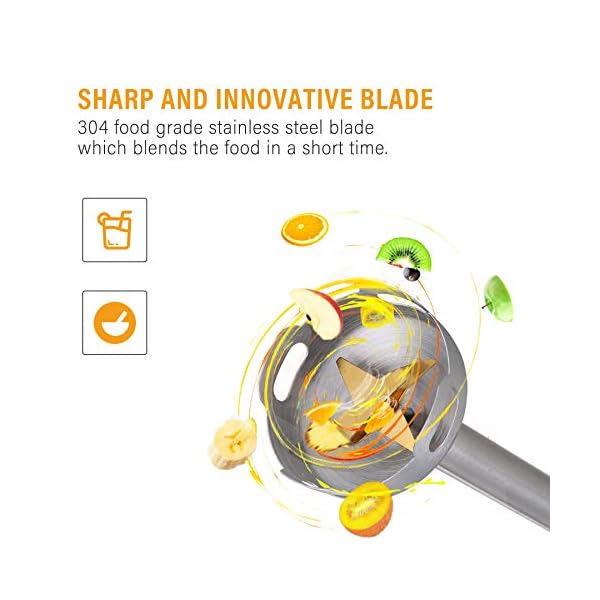 Hand Blender LINKChef 2 in 1 Hand Blender 500W, 800ml Beaker, Stainless Steel Whisk&Stirred Bar, Red&Black