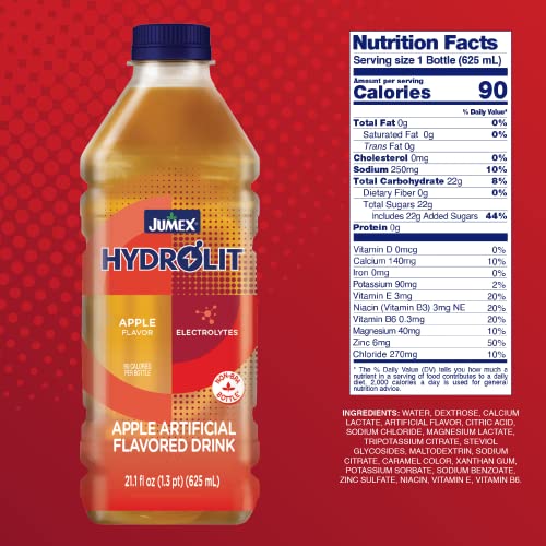 JUMEX HYDROLIT QUICK REHYDRATION AND RECOVERY BEVERAGE, APPLE FLAVOR, 21.1 FL OZ