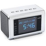 Jumbl™ Mini Hidden Spy Camera Radio Clock w/Motion Detection & Infrared Night Vision - Built-In Screen, Speaker, Micro SD Slot & AUX Line In - Silver