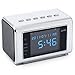 Jumbl Mini Hidden Surveillance Spy Nanny Camera Radio Clock with Motion Detection and Infrared Night Vision - Built-In Screen, Speaker, Micro SD Slot and AUX Line In - Silver
